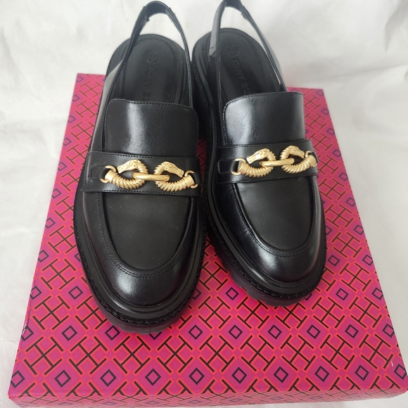 Tory Burch Women's Jessa Lug Loafers in Black Sz 10 - Picture 4 of 9